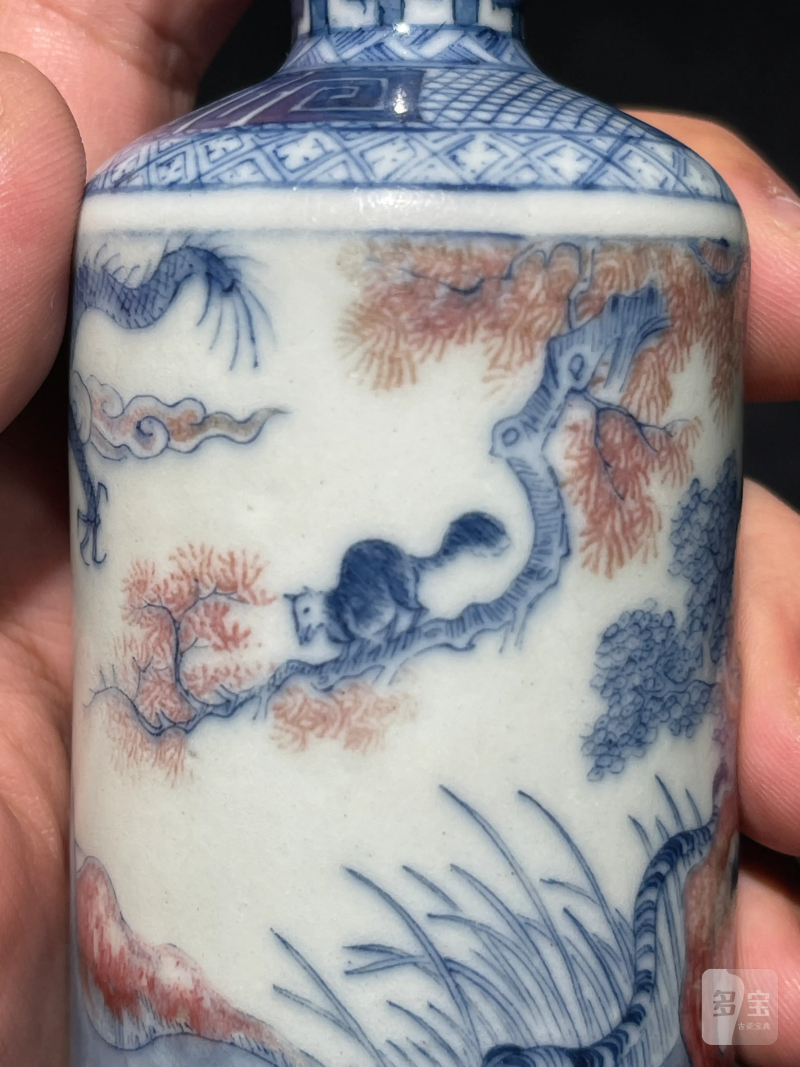 清中期 青花釉里红十二生肖纹鼻烟母壶 - 图11